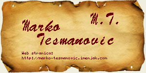 Marko Tešmanović vizit kartica